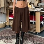 宽松松紧腰美式辣妹裙裤
