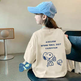 俏妮卡女童半袖纯棉夏季新款童装儿童短袖t恤卡通女宝甜美上衣潮T