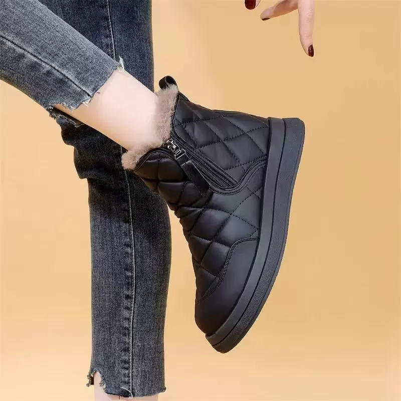 冬季女士雪地靴抗寒女棉2025新款加绒加厚爆款女东北棉鞋防水保暖