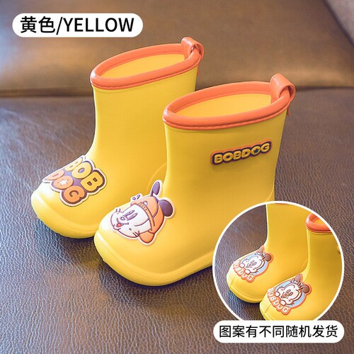 Babybus Children's Rain Boots for 2-8 Year Olds, Unisex, Cartoon Style Eva Rain Boots with Overalls, Transparent