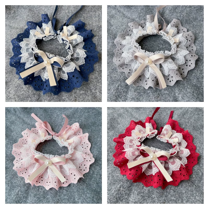 Корейский стиль бант для домашних животных кружевной воротник кружевное скользкое полотенце Аксессуары для собак кошачий нагрудник Fa корова шарф