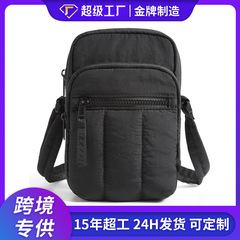 跨境新款时尚休闲旅行便捷带隔层女士小型手机包钱包单肩斜挎包