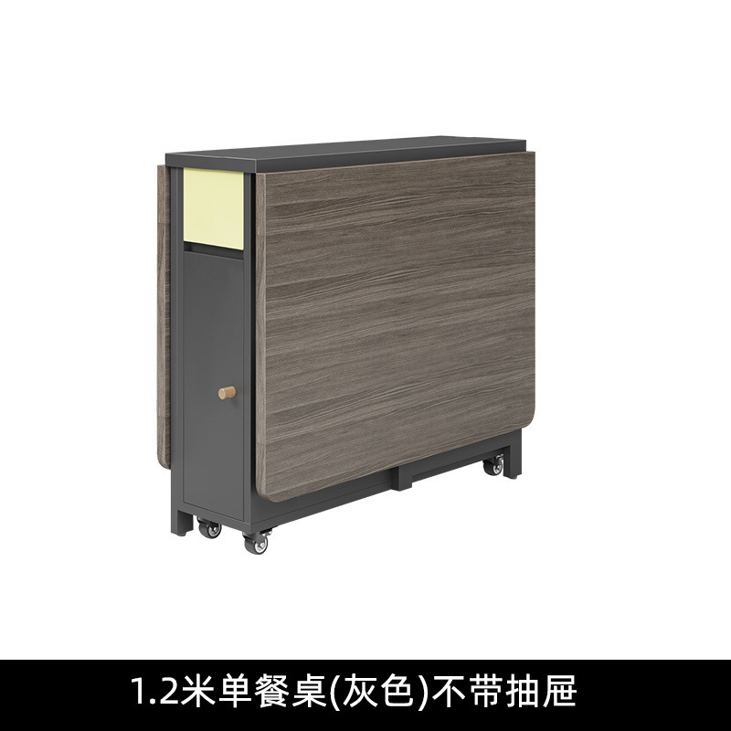 Mesa de comedor de aire de crema plegable y móvil simple para casa pequeña combinación de mesa multifuncional de mesa de comedor