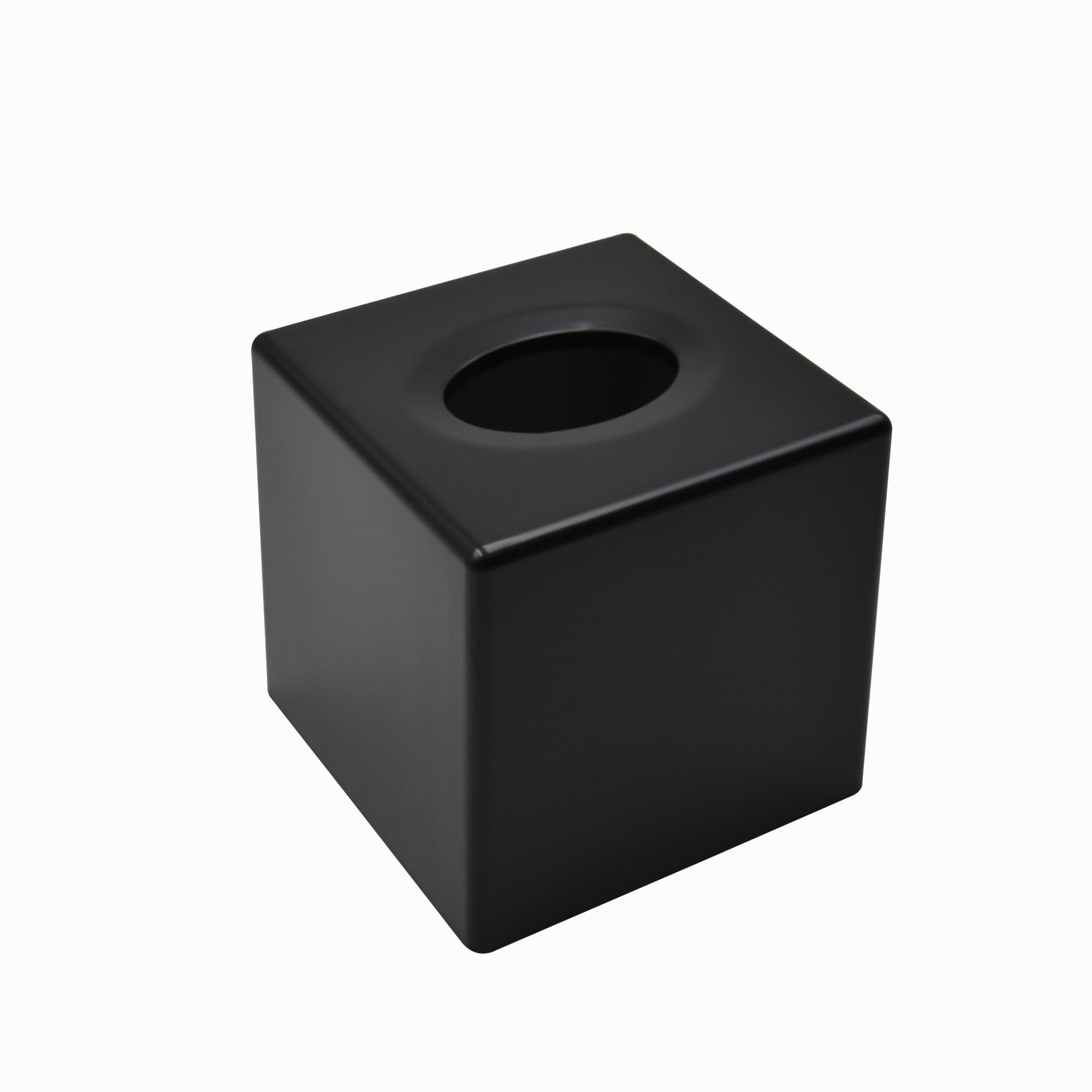 Venta al por mayor caja de pañuelos de plástico suministros de hotel escritorio rollo de papel Tubo negro blanco cuadrado caja de mano caja de pañuelos domésticos