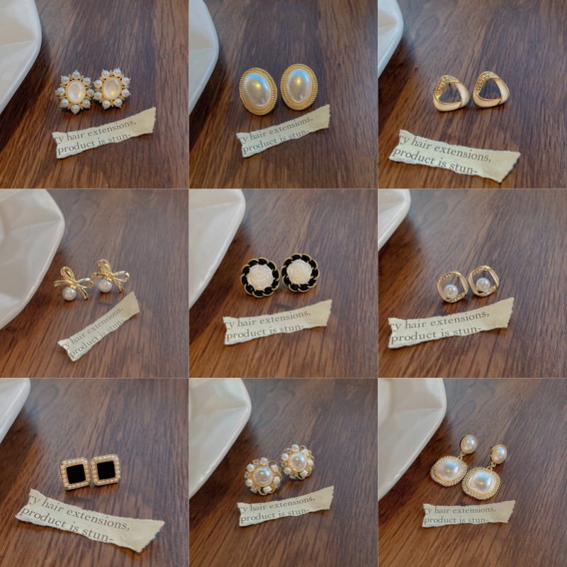 925 silver needle internet influencer pearl earrings french style retro affordable luxury niche earrings female korean style graceful earrings
