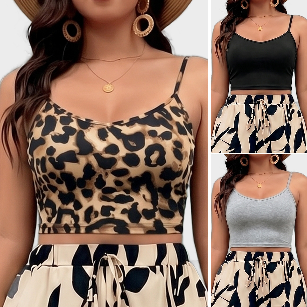 Europa y los Estados Unidos transfronterizos estampado leopardo cinturón corto chaqueta delgada camiseta legging delgada sexy cabina pequeña