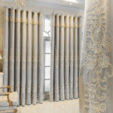 双层绣花窗帘遮光布纱一体遮光客厅卧室飘窗阳台落地批发一件代发