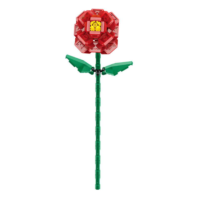 钻马积木花永生花束抱抱桶仿真花小颗粒积木DIY玩具七夕女生礼物|undefined