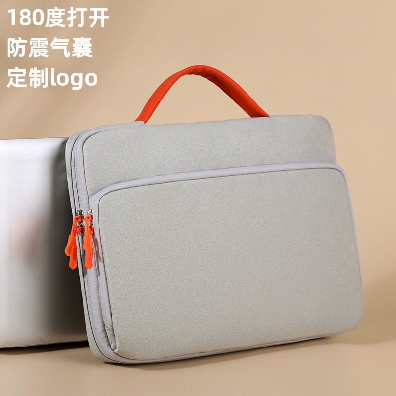New Style Laptop Bag for Women 15.6inch Inner Sleeve Bubble Wrap Airbag 180 Degree Opening Men's Document Bag with Printed Logo