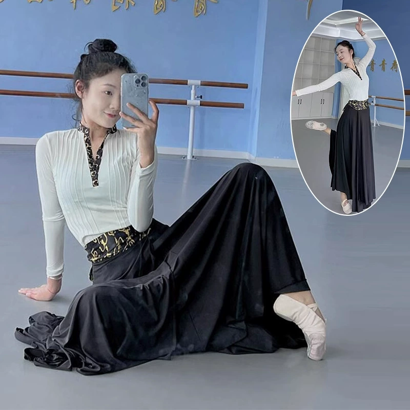 Костюм для тибетских танцев, женский новый монгольский танцевальный костюм для этнических меньшинств, костюм для занятий искусством для взрослых, большая юбка-качели