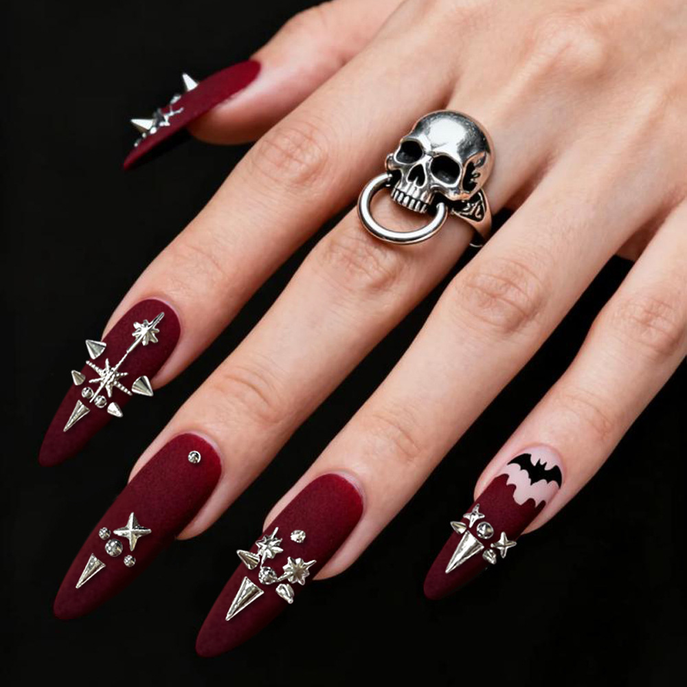Vinegar mate remaches cruz manicure comercio exterior taladro personalización desgaste de uñas 24 piezas de parche de uñas