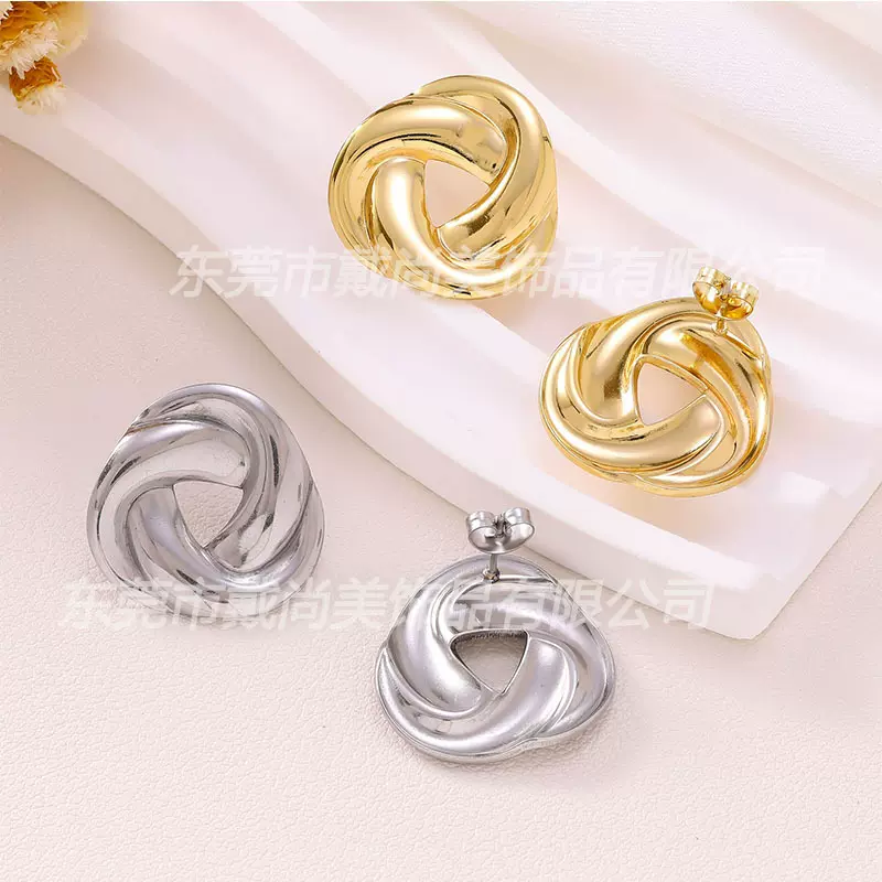 跨境欧美不锈钢耳钉时尚潮流百搭耳钉气质小众复古个性简约耳饰