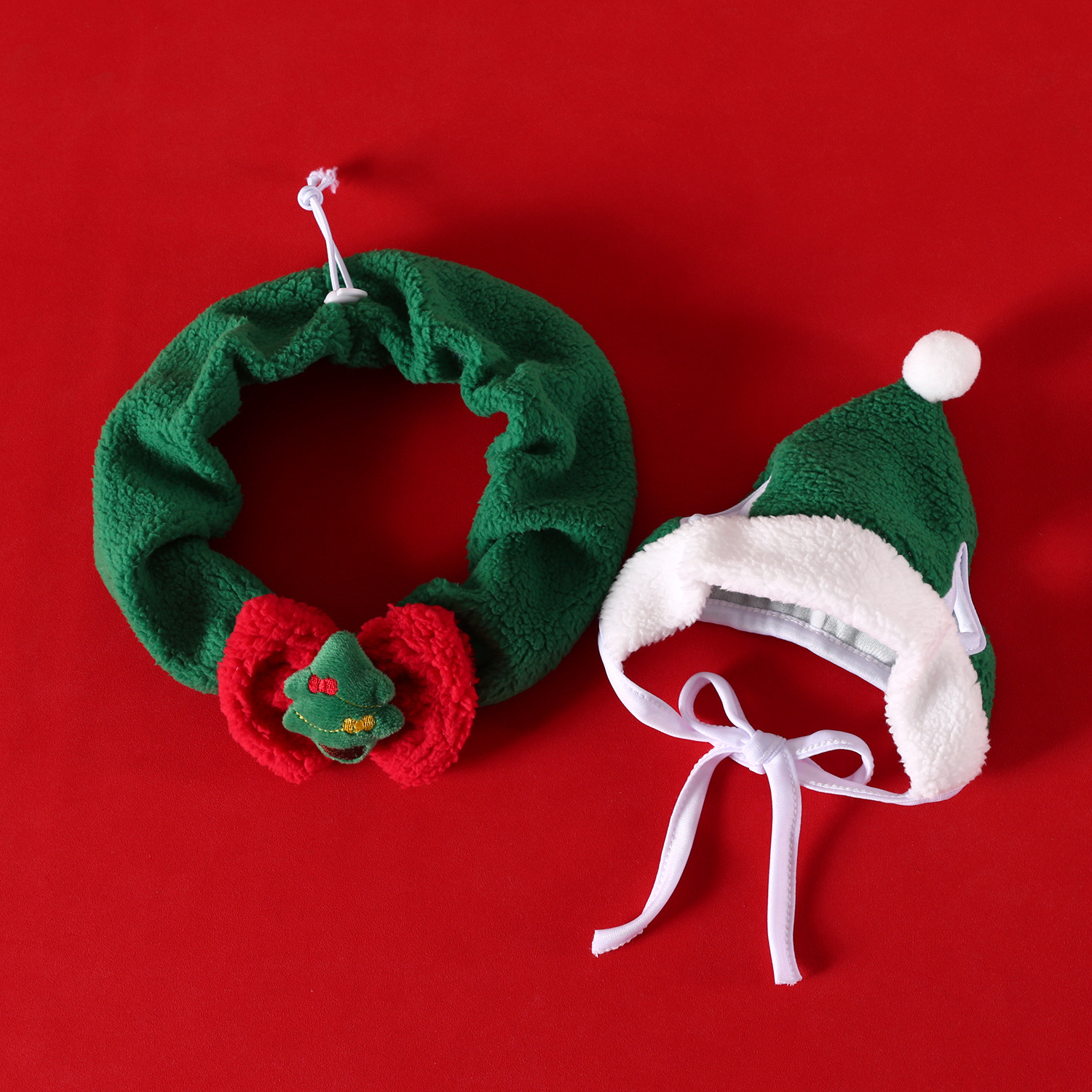 2025 Pet Bichon Puppy Traje de Navidad Árbol de Navidad de felpa Campana Bufanda Sombrero Gato Gato Cálido image 12