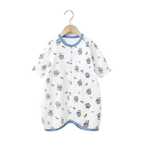 Baby sleepwear spring and autumn unisex long-sleeved robe winter children anti-kick blanket sleep dress air conditioner clothes autumn and winter items