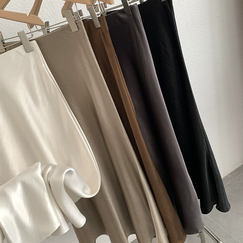 Омаре ретро ацетат атласная юбка женское весеннее чувство высокого уровня толстые бедра длинная юбка 1937