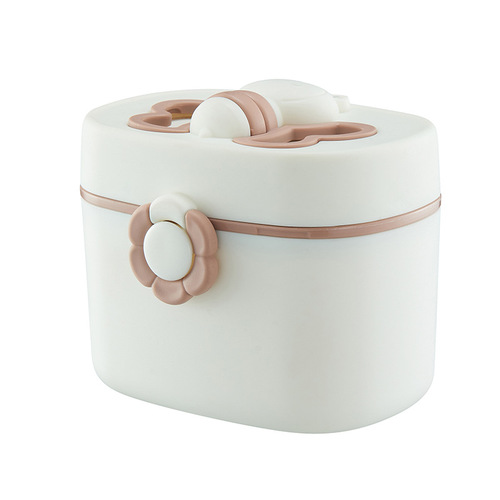Portable Outing Baby Powder Storage Sealed Moisture-Proof Can with Divided Compartment for Formula Rice Powder