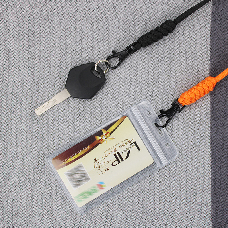 Nueva llave de cordón de permiso de trabajo cuerda de cuello anti-perdida Certificado de tarjeta escolar Cordón de teléfono móvil cuerda de paraguas creativa tejida a mano