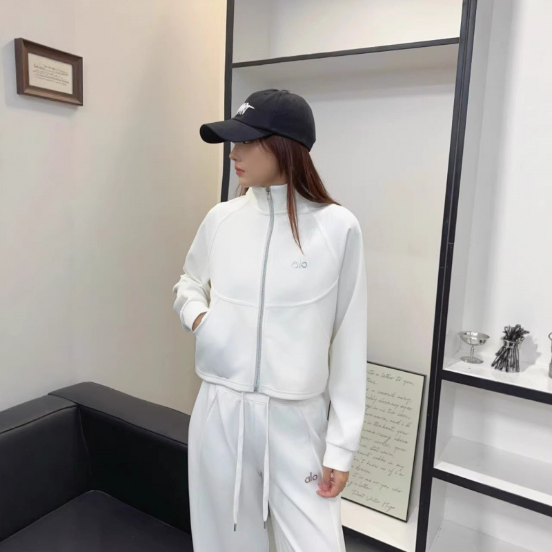 In-Stock Al+2026 Autumn New Casual Sports Stand-Collar Zip-Up Cardigan Versatile Slim-Fit Top Sweatshirt for Women