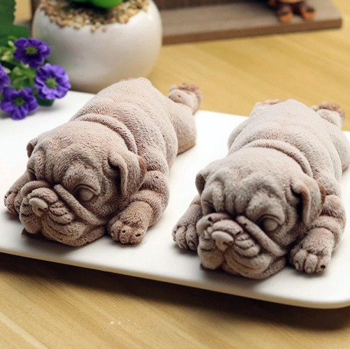 Sanxin Shar-Pei Silicone Mold DIY Creative Cute Pet Chocolate Ice Cream Ice Cream Mousse Cake Grinding Tool