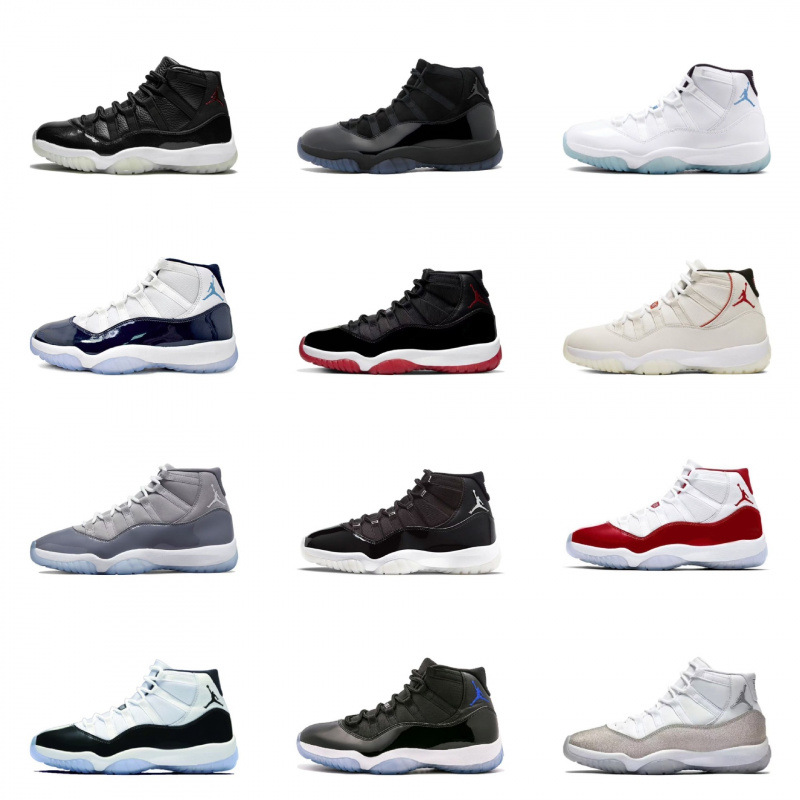 Putian Chunyuan aj11 zapatos de baloncesto de alta altura, zapatos de hombre, zapatos grises frescos, zapatos de serpiente con almohadilla de aire baja, playoffs