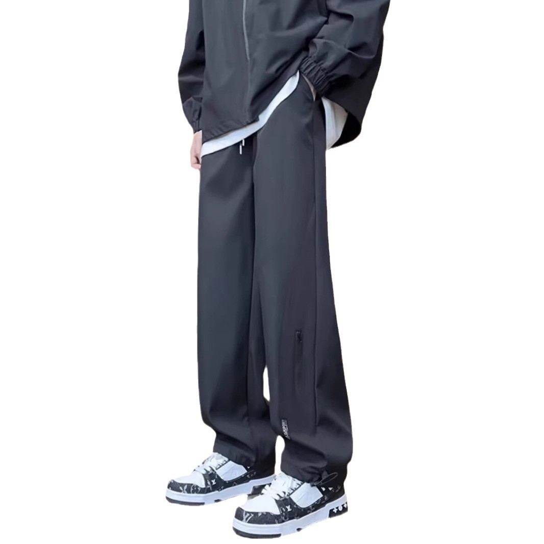 Función americana impermeable pantalones de invierno masculinos tendencia de otoño y invierno más veludo engrosado suelto tubo recto pantalones de trabajo ocio