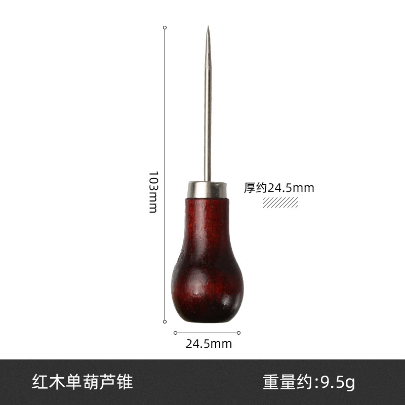 Nuevas herramientas de costura de cuero forma de calabaza mango de madera puncher herramientas hechas a mano en stock al por mayor