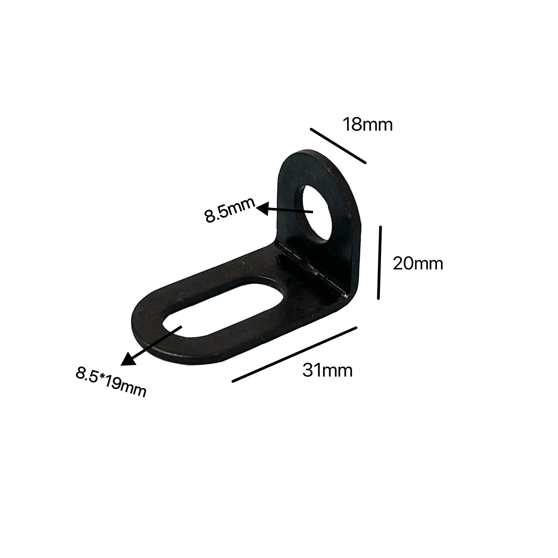 Ángulo rectangular tablero de soporte de gabinete accesorios de hardware de muebles de conexión negra fijación de soporte móvil ajustable agujero largo código de ángulo