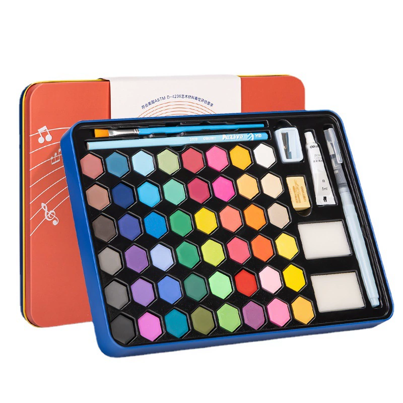 Pigment watercolour, art set, 36, 48 colors, for beginners