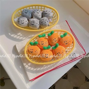 Korean Same Style Ins Style Original Design Jeju Island Ugly Orange Plush Keychain Small Pendant Birthday