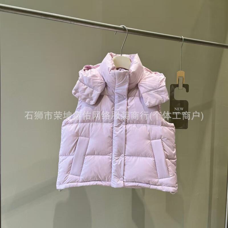 High-quality, same-style puff vest, four-panel design, down jacket, puff hooded, sporty winter outerwear, sleeveless, women's style High-quality, same-style puff vest, four-panel design, down jacket, puff hooded, sporty winter outerwear, sleeveless, women's style