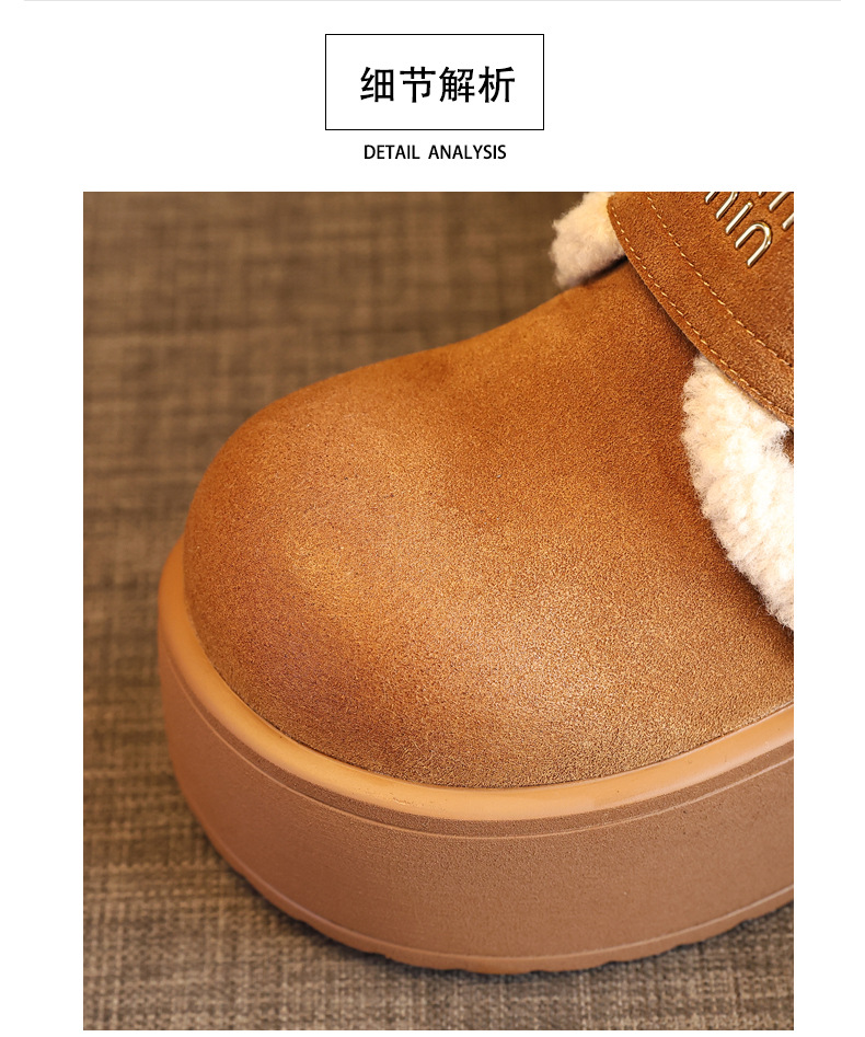 Giày boot nữ cổ cao tăng chiều cao đế dày lót nhung giữ ấm mùa đông — Màu đen chi tiết 10