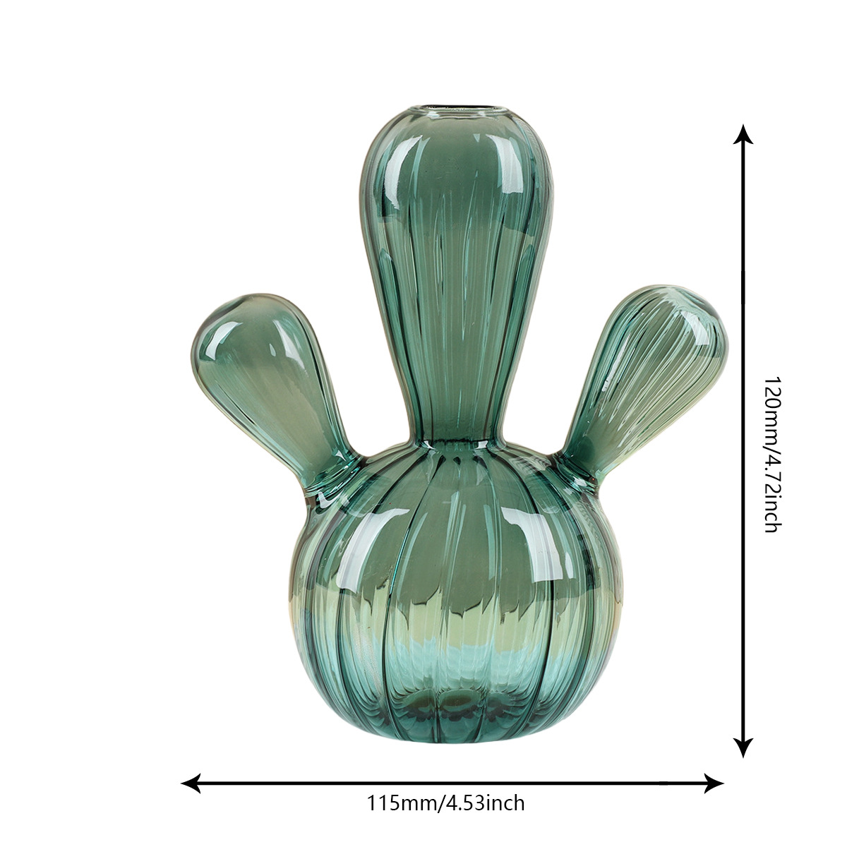 Vaso de vidrio de colores Cactus Vaso de vidrio para el hogar Flores hidropónicas Decoración simple Vaso de vidrio