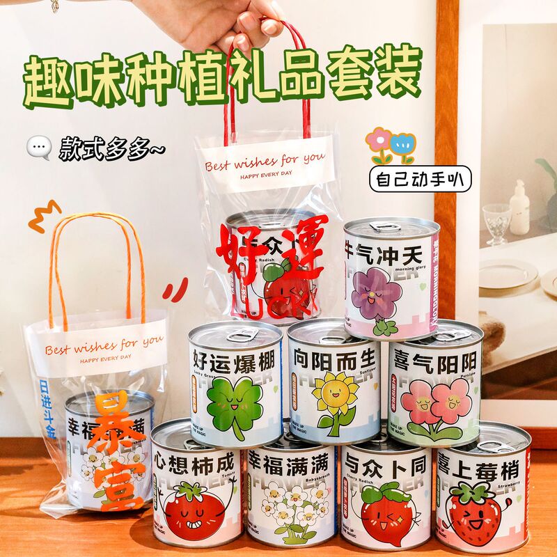 Children's Planting Small Potted Plants, Student Desktop Canned Green Plants, Kindergarten Creative Gift Prize Set, Small Gifts