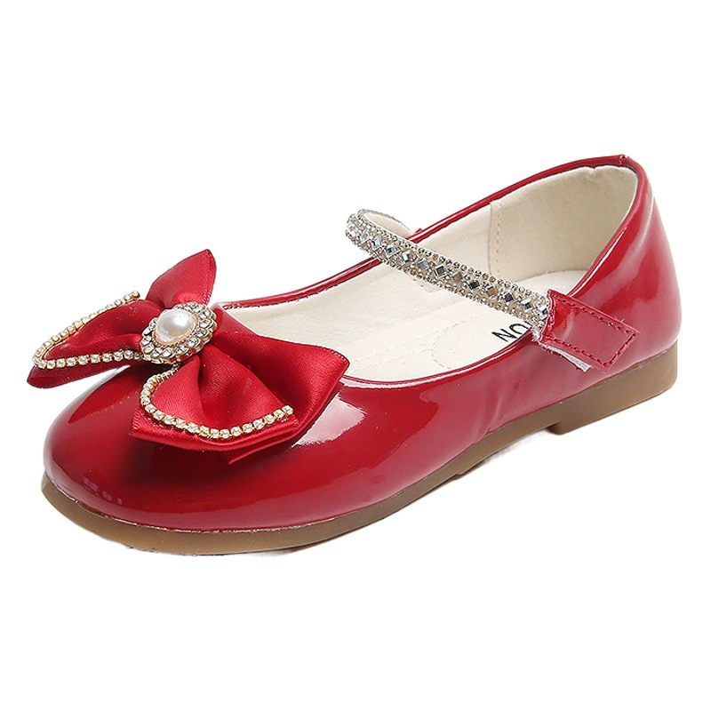 Детские кожаные туфли весна-осень 2025, новые милые туфли для принцесс, детские туфли с бантиком, мягкая подошва, для малышей и младенцев