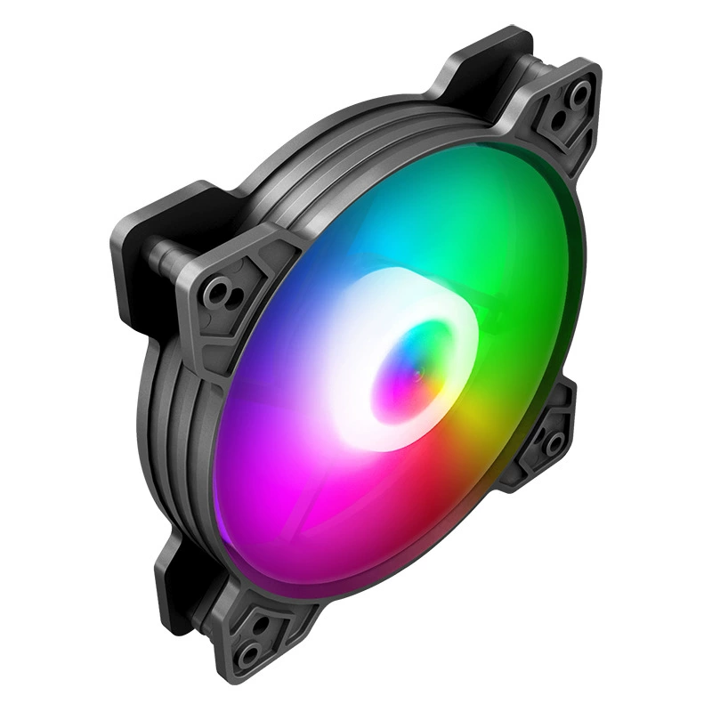 Кулер для корпуса ПК 12 см (COOLMOON) — RGB 12 светодиодов, гидравлический подшипник, разъем 4-контактный