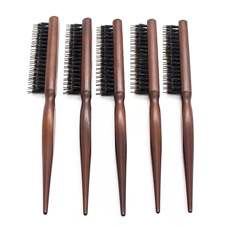 豚毛三列毛コーム、ポインテッドテールスタイリングヘアコーム、無垢材ふわふわ毛ブラシ、歯付きヘアブラシ|undefined