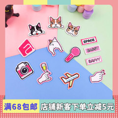 Small cute puppy embroidered cloth patch, camera gesture cartoon embroidered patch self-adhesive, coin purse decorative patch