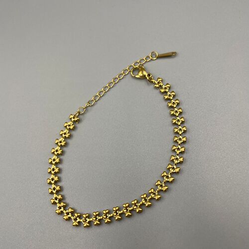  New Women's Chinese Style Geometric Diverse Stitching Titanium Steel Bracelet Basic Simple Fashionable Hand Accessories