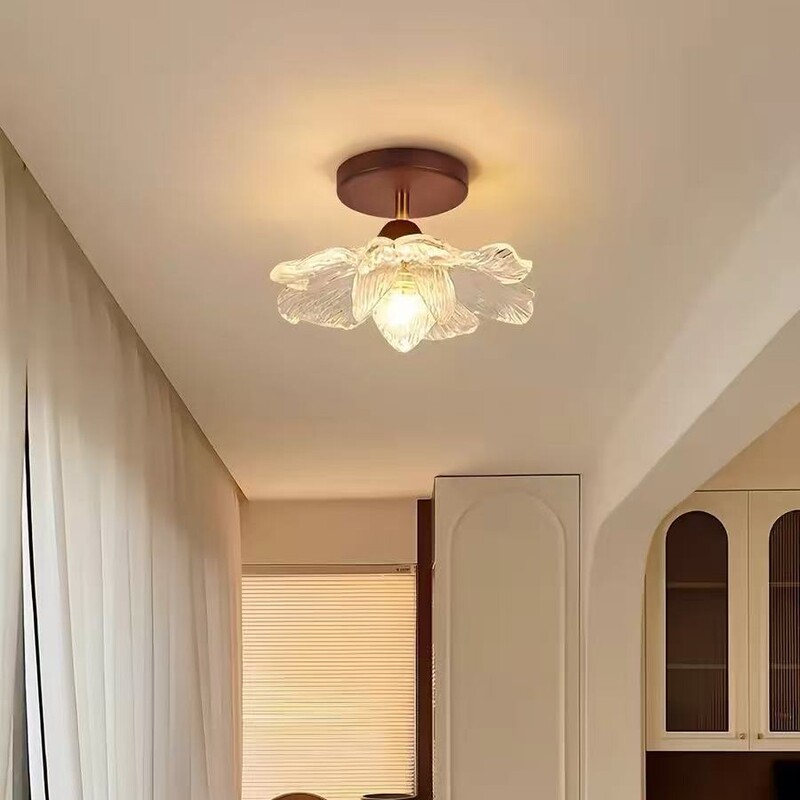 Corridor Aisle French-Style Vintage Retro Light Luxury Lamp Creative Lotus Design Entryway Cloakroom Chinese-Style Ceiling Light Corridor Aisle French-Style Vintage Retro Light Luxury Lamp Creative Lotus Design Entryway Cloakroom Chinese-Style Ceiling Light