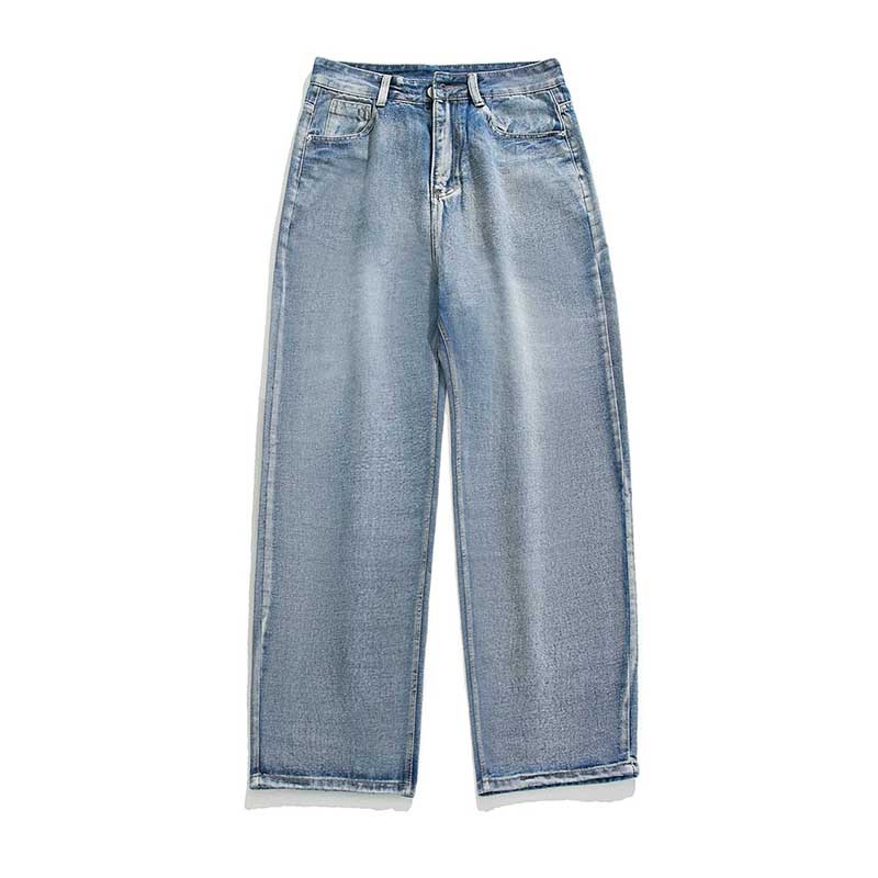Ropa de hombre japonesa Hanlu 2025 primavera nuevo estilo jeans rectos lavados pantalones casuales sueltos simples para hombre