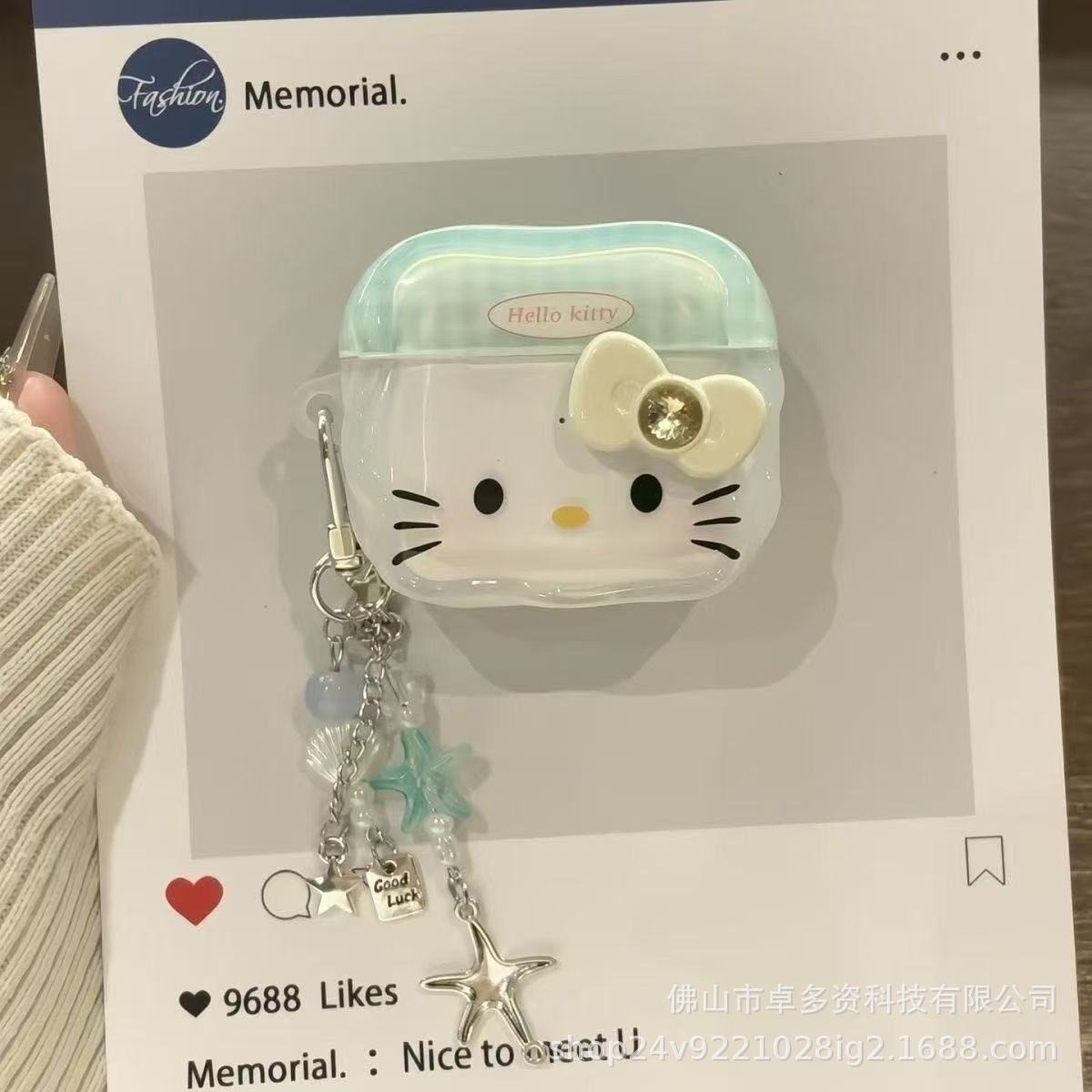 Ins Mint Cartoon Bow KT Cat Airpods 4 Case Apple Pro3 Bluetooth Headset Case