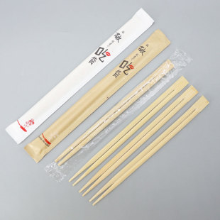 Disposable twin chopsticks conjoined bamboo chopsticks OPP coated paper independent packaging chopsticks 20/21/24 wedding chopsticks banquet