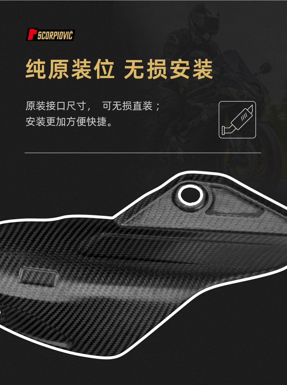 YZF-R1 special exhaust pipe heat insulation board protective shell carbon fiber motorcycle modified anti-scald cover high temperature resistance
