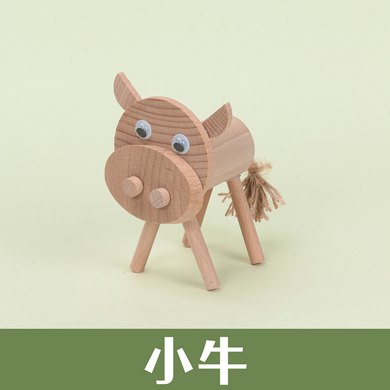 Paquete de materiales DIY para niños carpintería animal piezas de madera pila de ramas paquete de materiales de jardín de infantes juguetes hechos a mano