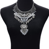 Retro silver metal necklace with tassels, European style, punk style, wholesale