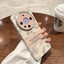 适用华为Mate70Pro皮质小香风手机壳荣耀200金属圈玫瑰P70保护套