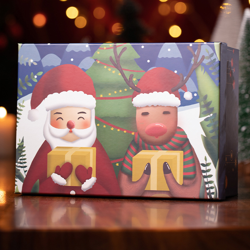 En stock caja de regalo de Navidad cubierta de cielo rojo caja de regalo grande bufanda termo taza caja de Nochebuena caja de Apple image 14