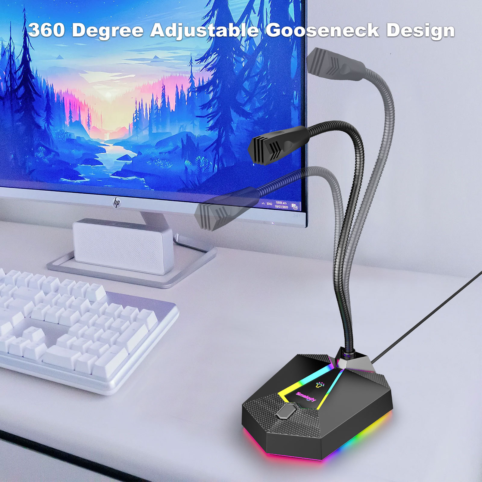 亞馬遜款款桌面麥克風(fēng)直播喊麥游戲麥克風(fēng)酷炫RGB臺(tái)式電腦麥克風(fēng)