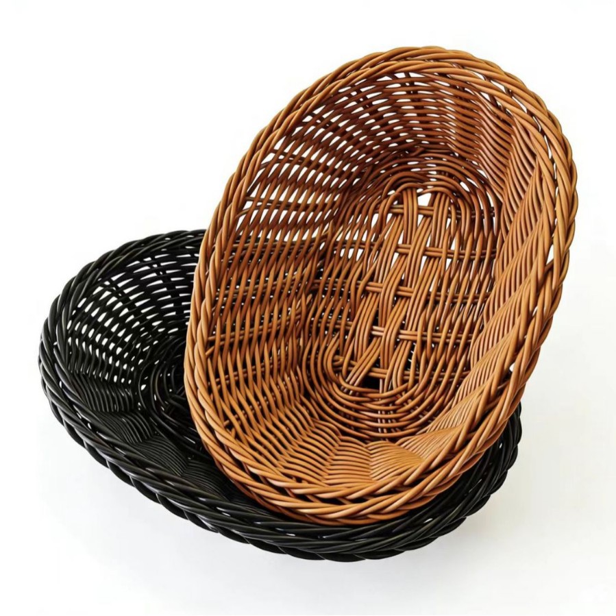 Handwoven Rattan Storage Basket With Lid And Inner Lining Handle_voghion.com