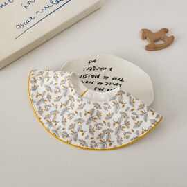 春秋款韩版同款滚边口水巾婴儿a类棉围嘴新生儿宝宝口水围兜防水